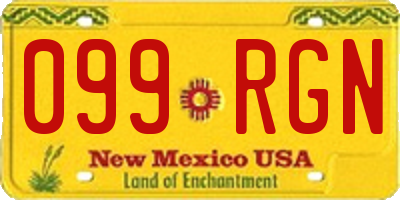 NM license plate 099RGN