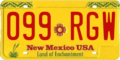 NM license plate 099RGW