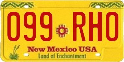 NM license plate 099RHO