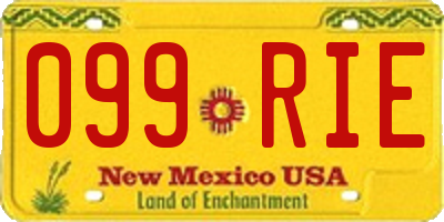 NM license plate 099RIE