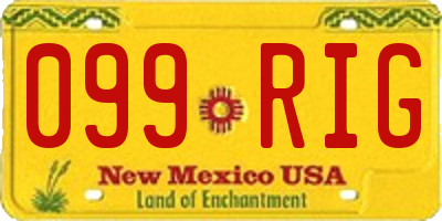 NM license plate 099RIG