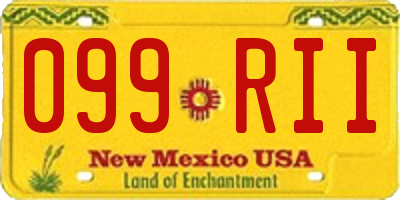 NM license plate 099RII