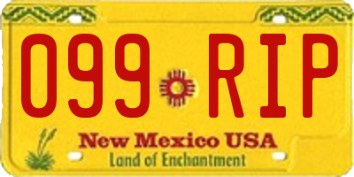 NM license plate 099RIP