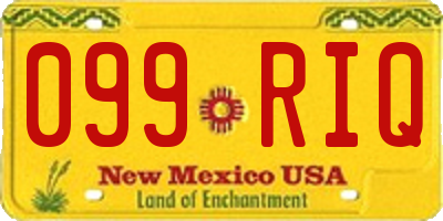 NM license plate 099RIQ
