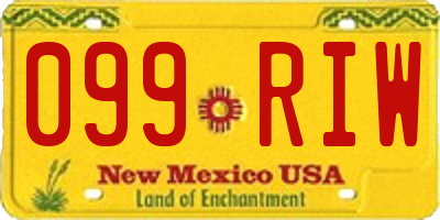 NM license plate 099RIW