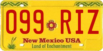 NM license plate 099RIZ