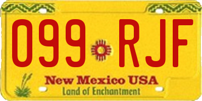 NM license plate 099RJF