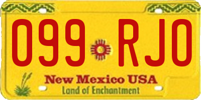 NM license plate 099RJO