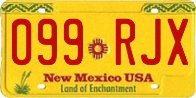NM license plate 099RJX