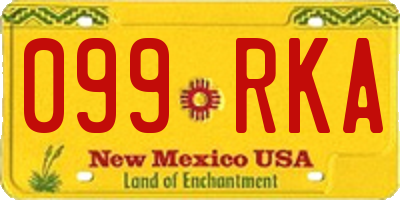 NM license plate 099RKA