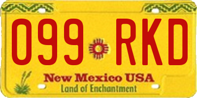 NM license plate 099RKD