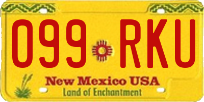 NM license plate 099RKU