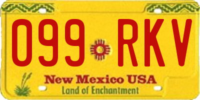 NM license plate 099RKV