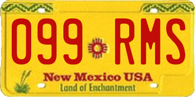 NM license plate 099RMS