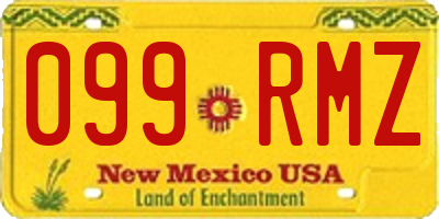 NM license plate 099RMZ