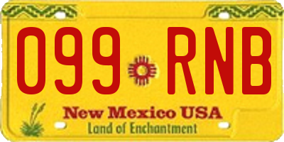 NM license plate 099RNB