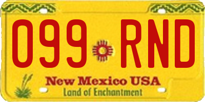 NM license plate 099RND