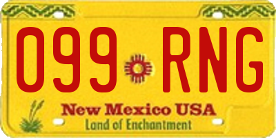 NM license plate 099RNG