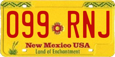 NM license plate 099RNJ