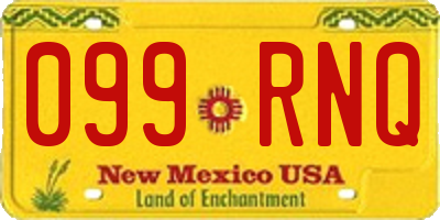 NM license plate 099RNQ