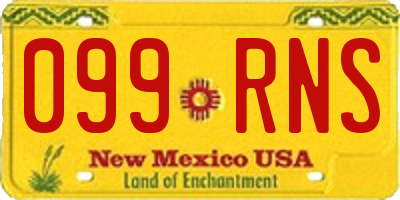 NM license plate 099RNS