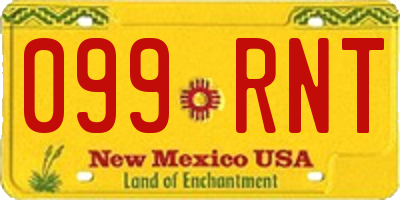 NM license plate 099RNT