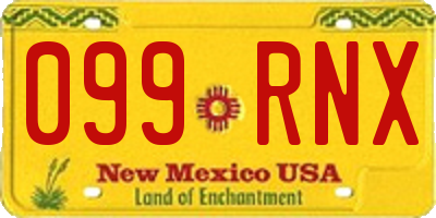 NM license plate 099RNX