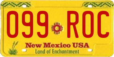 NM license plate 099ROC