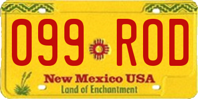 NM license plate 099ROD