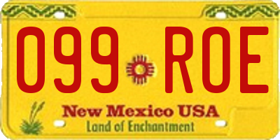 NM license plate 099ROE