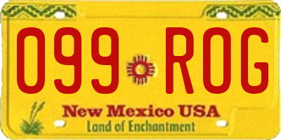NM license plate 099ROG