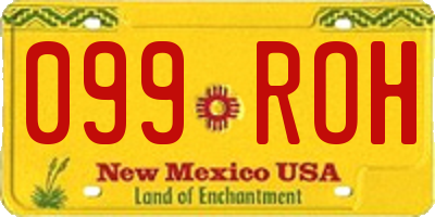 NM license plate 099ROH