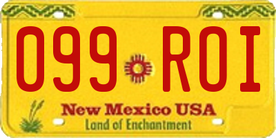 NM license plate 099ROI