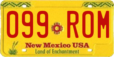 NM license plate 099ROM