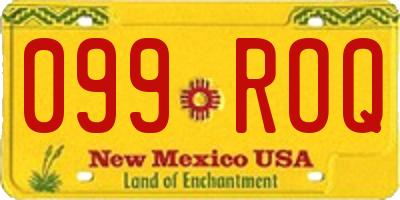 NM license plate 099ROQ