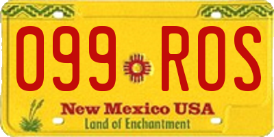 NM license plate 099ROS