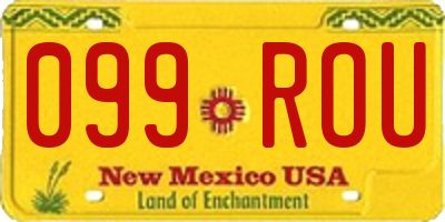NM license plate 099ROU