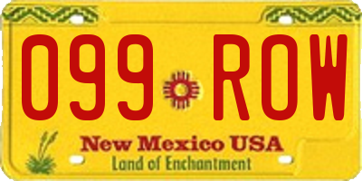 NM license plate 099ROW