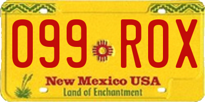 NM license plate 099ROX