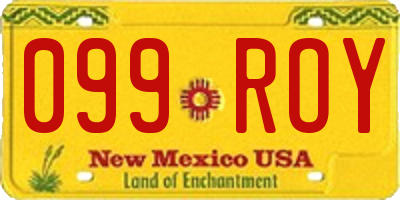 NM license plate 099ROY