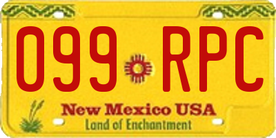 NM license plate 099RPC