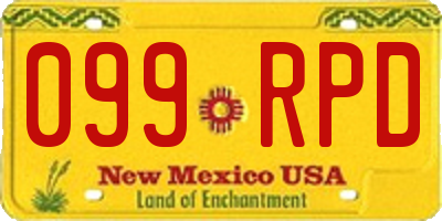 NM license plate 099RPD