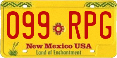 NM license plate 099RPG