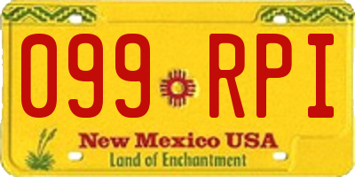 NM license plate 099RPI