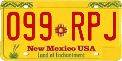 NM license plate 099RPJ