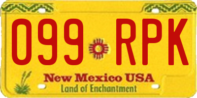 NM license plate 099RPK
