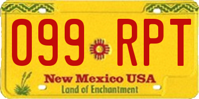 NM license plate 099RPT