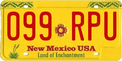 NM license plate 099RPU