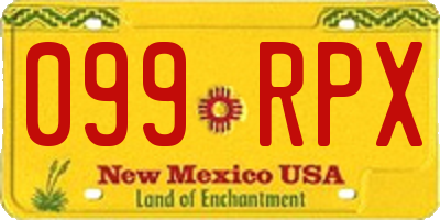 NM license plate 099RPX