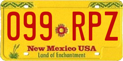 NM license plate 099RPZ